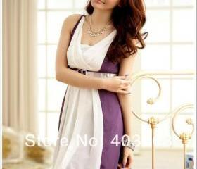2013 new Brand designer Promotions hot trendy cozy fashion women clothes casual sexy dress Mixed colors waist sweet chiffon