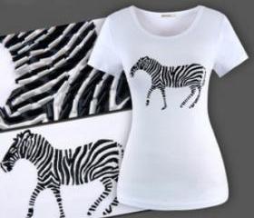 steric isomerism A zebra Beading high quality Character t-shirt women short sleeve t shirt