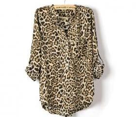 Leopard chiffon shirt