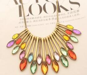 Jewelry Retro gem necklace A-325 fashion