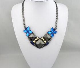 Jewelry sapphire diamond Punk necklace A-280 fashion