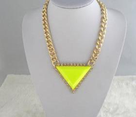 Jewelry wealthy triangle gemstone necklace A-273 fashion