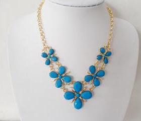 Jewelry flowers precious stones necklace A-169 fashion 