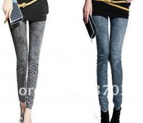 Ladies' Skinny Slim Elastic Denim Jeans Leggings Pencil Pants snow