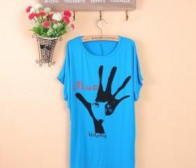 D621 women fat mm summer Korean women's clothing t-shirts summer loose modal T-shirt short-sleeved t shirts