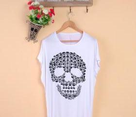 Increased skull women fat mm summer Korean women's clothing t-shirts summer loose modal T-shirt short-sleeved